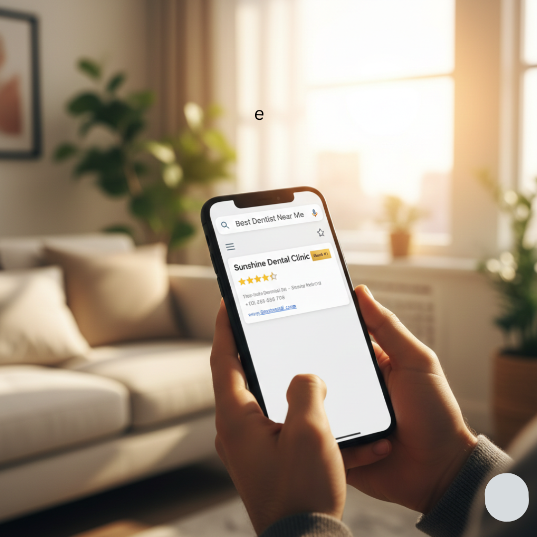 Person using a smartphone to find a local dental practice online