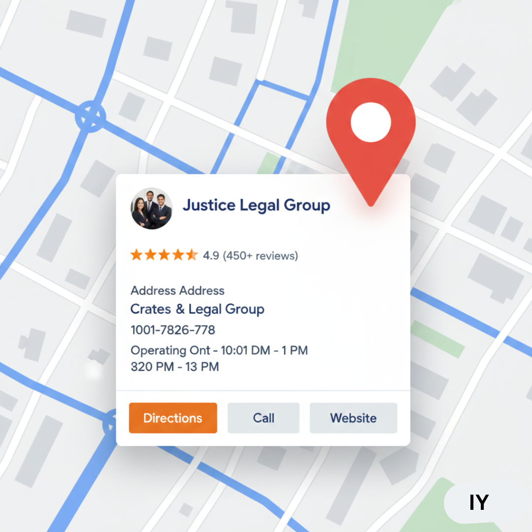 Local Google Map pack rankings for a family law firm managed by an SEO company